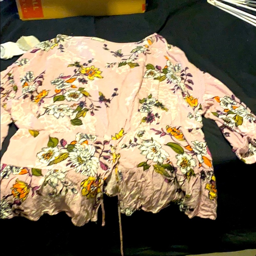 Pink shirt with flowers